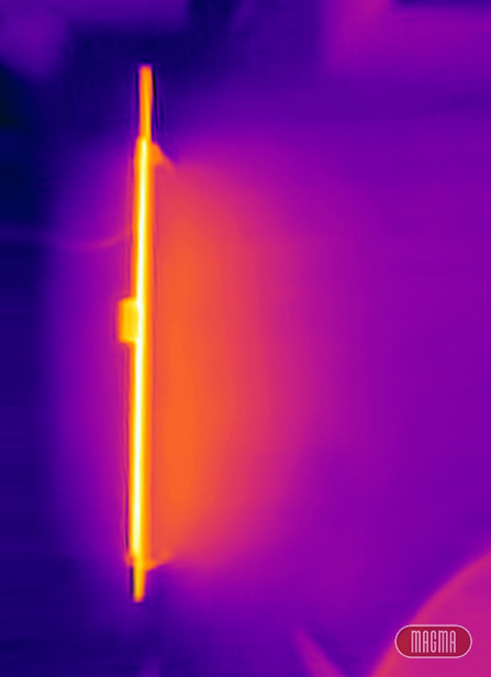 Magma Metallic Standheizung von Oben mit Wärmebildkamera